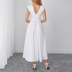 Women's Lace-Up Square-Neck Backless Maxi Dress