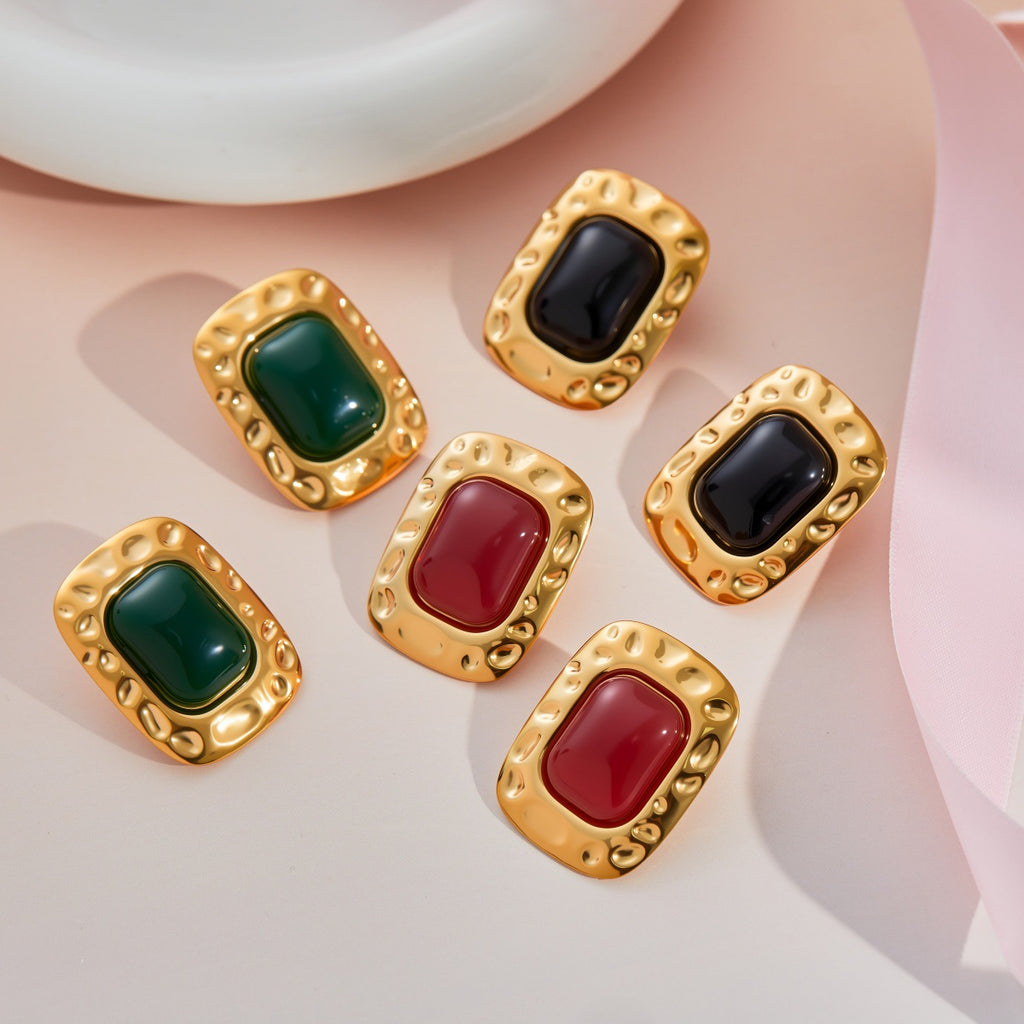 Women's Retro Colored Gem Earrings