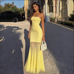 Strapless Mesh Bodycon Mini Dress