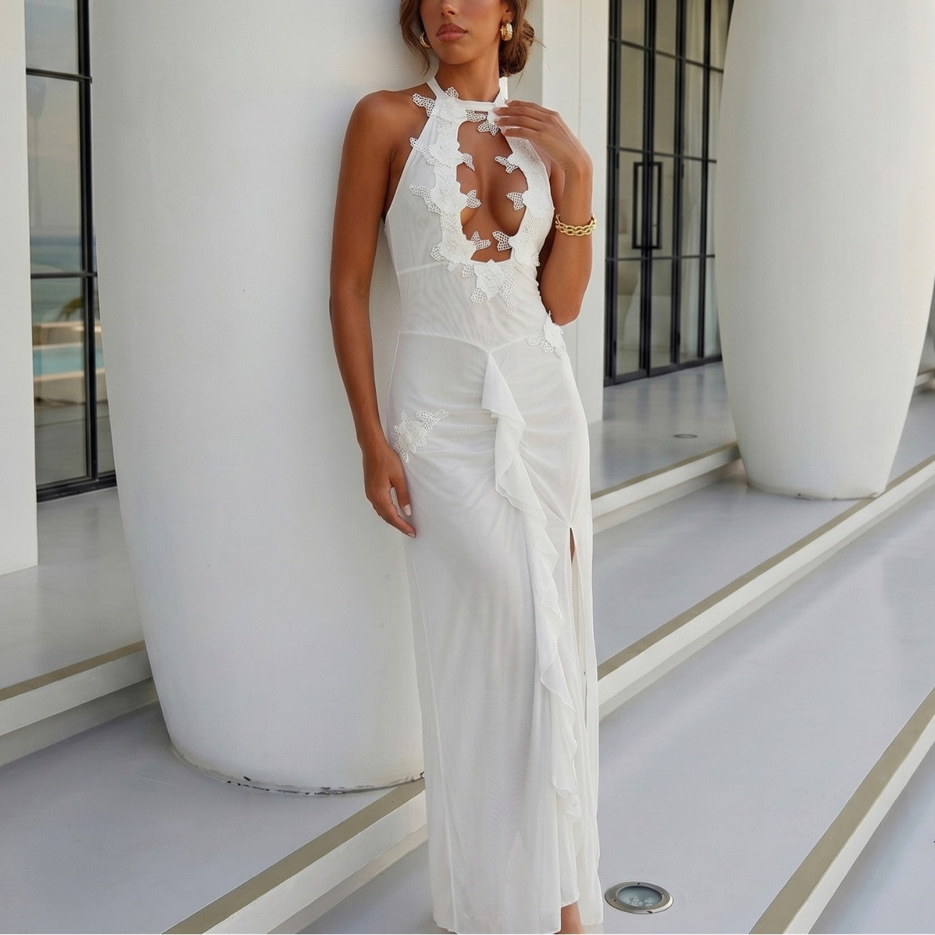 Solid Color One-piece Swimwear