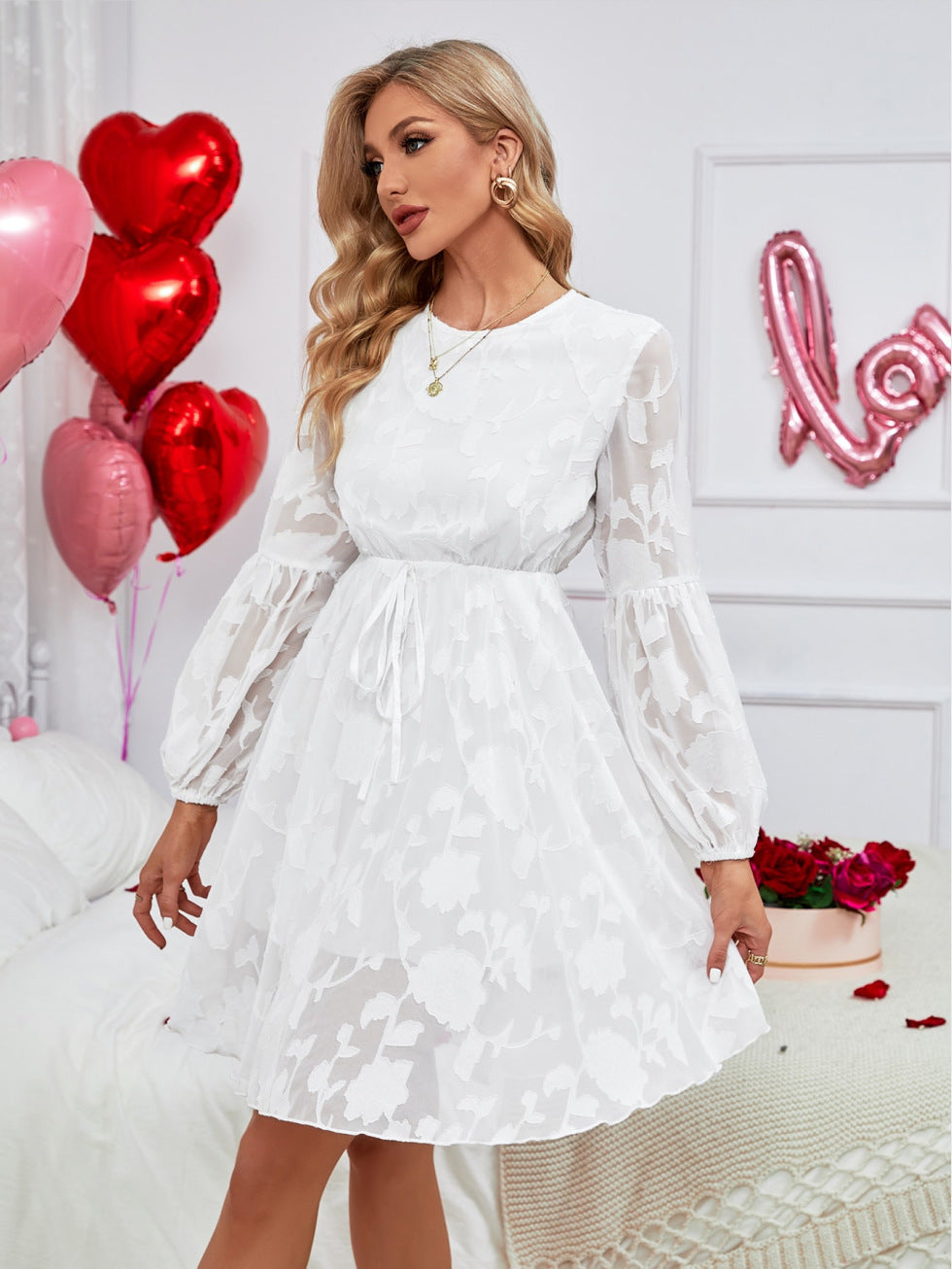 Women's Spring Autumn Summer Elegant Floral Long Sleeve Dress