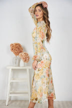 Asymmetric Printed Maxi Dress