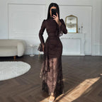 Women's Lace Sheath Evening Dress