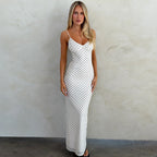 Women's Dot Sexy Deep V Plunge Tube Top Dress Winter Slim Strap Dress