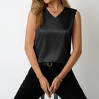 Women's Satin Office Vest Top