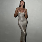 Beaded Sequin Sling Dress