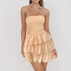 Strapless Ruffle Bodycon Mini Dress