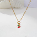Red Cherry Stainless Steel Necklace
