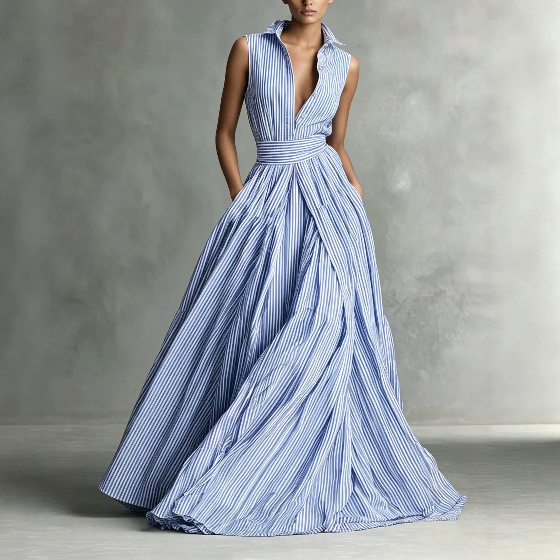 Women's Lace Striped Dress