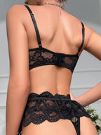 Autumn Winter Sexy Lingerie European French Lace See Through Sexy With Leg Ring