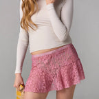 Holiday Aesthetic Sexy Lace See Through Skirt Shooting