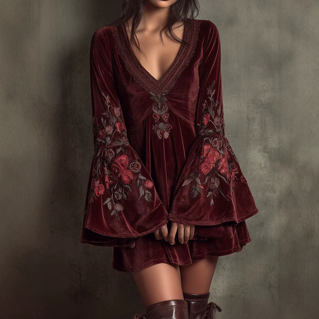 Women's Mini Velvet Dress