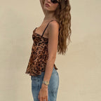 Women's Autumn Camisole Leopard Print Short Top