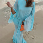 Women's Sheer Backless Ribbon Dress