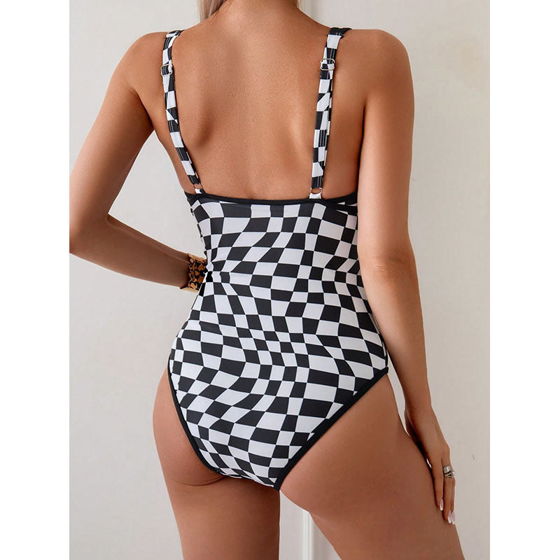 Neck One-piece Swimwear