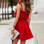Women’s Lace-Up Waist Cinched Dress