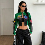 Celebrity Motorcycle Varsity Jacket Women Casual Jacket