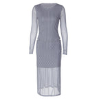 Women's Mesh Lace Top And Skirt Set