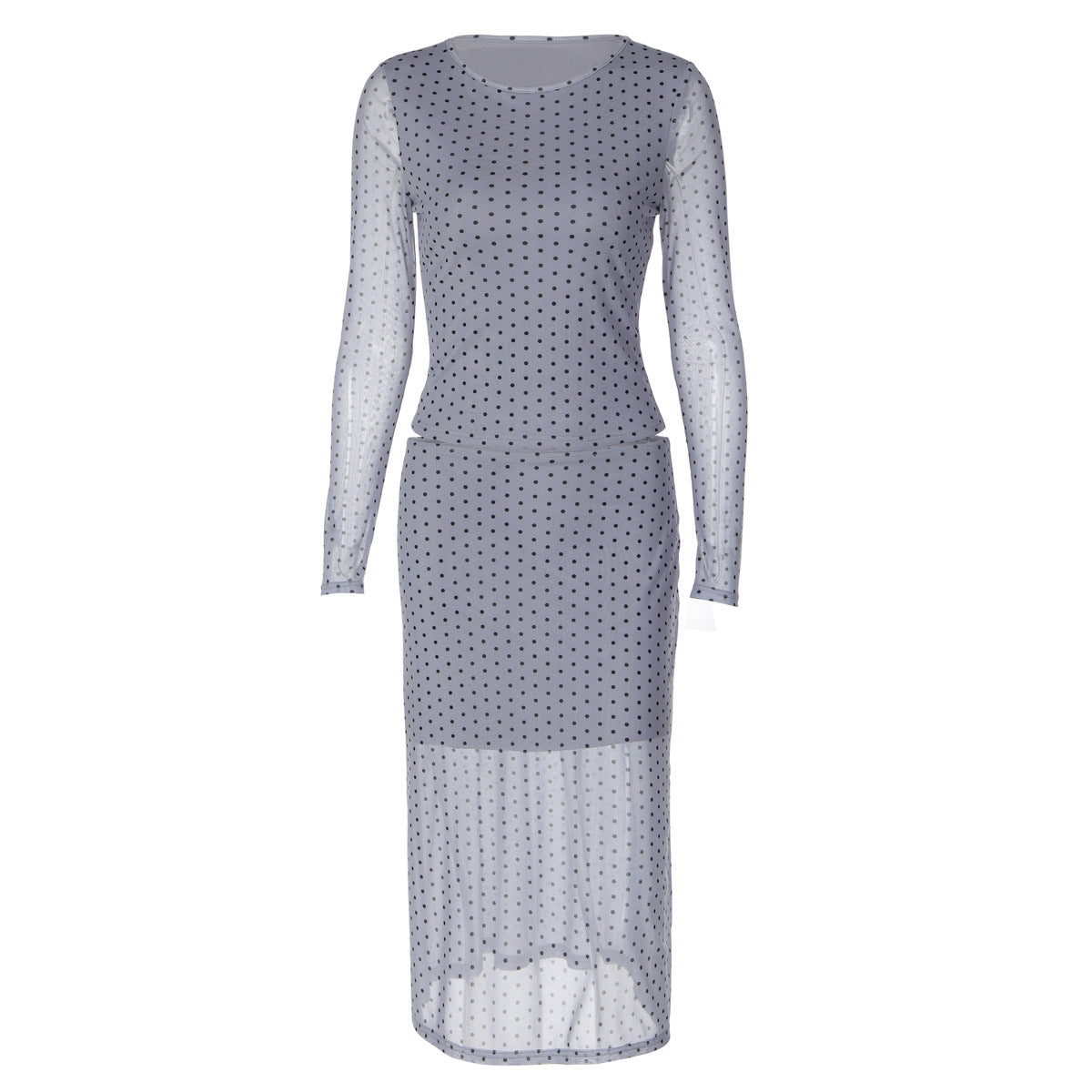 Women's Mesh Lace Top And Skirt Set
