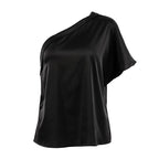 Women's Satin Asymmetric One-Shoulder Top