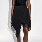 Snowflake Silk Asymmetric A-Line Skirt