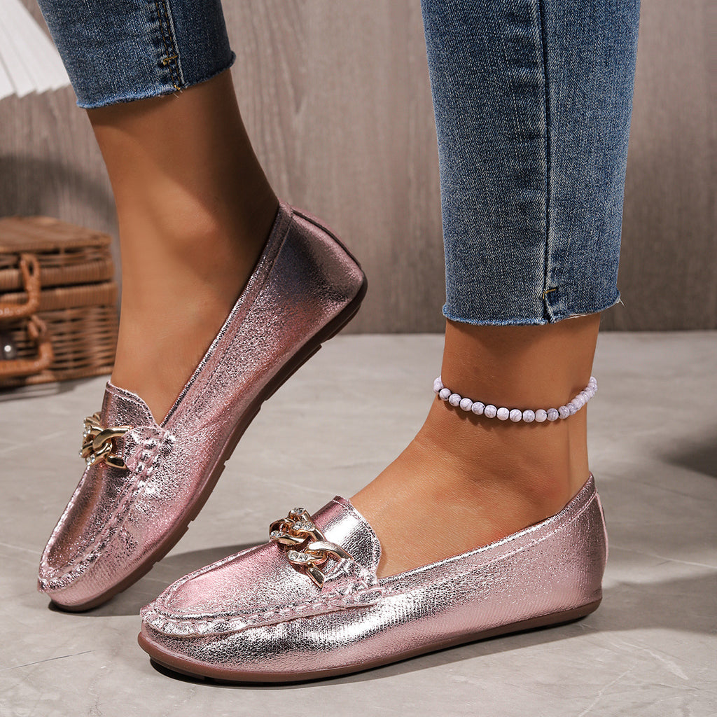 Women's Flat Chain-Detail Loafers