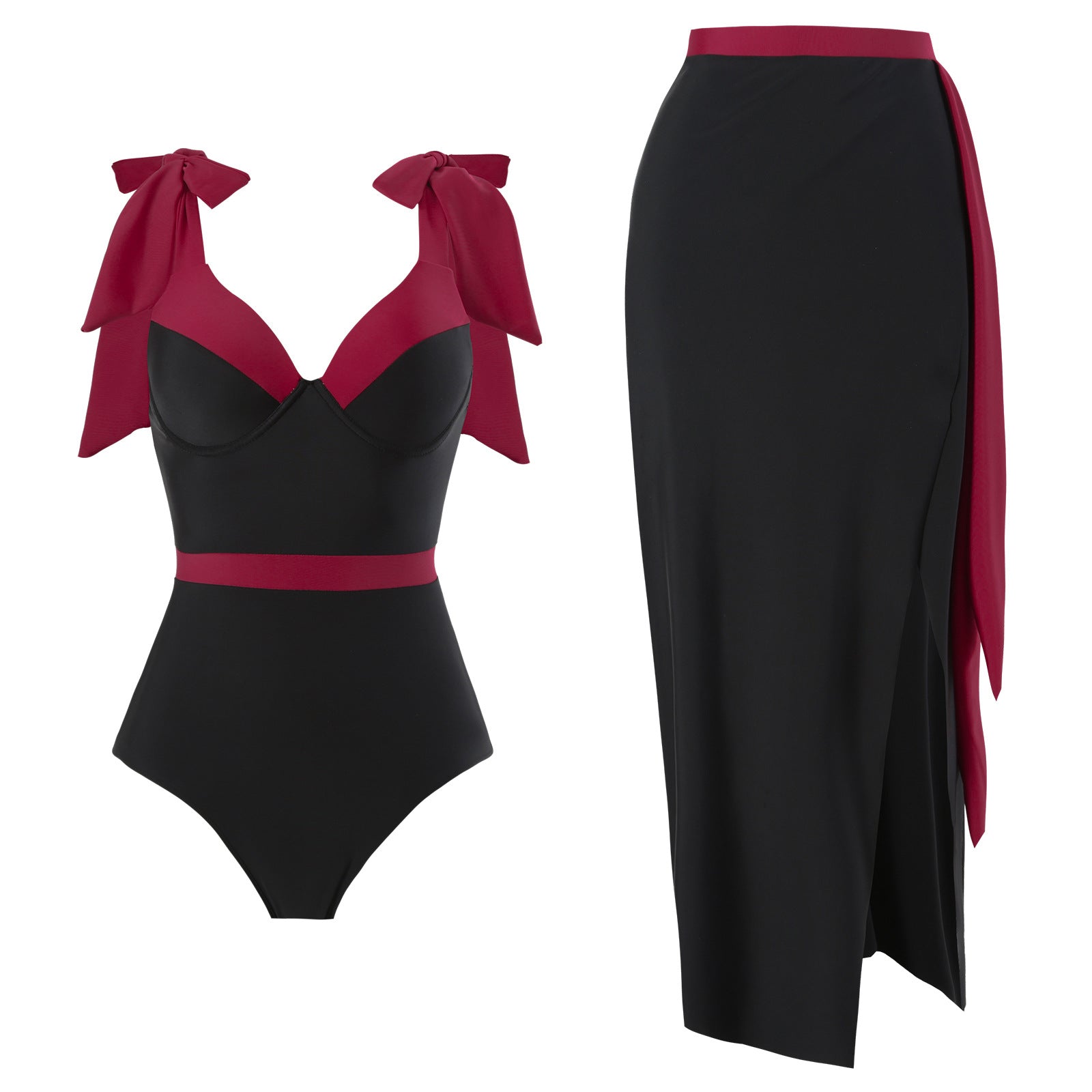 Solid Color One-piece Swimwear