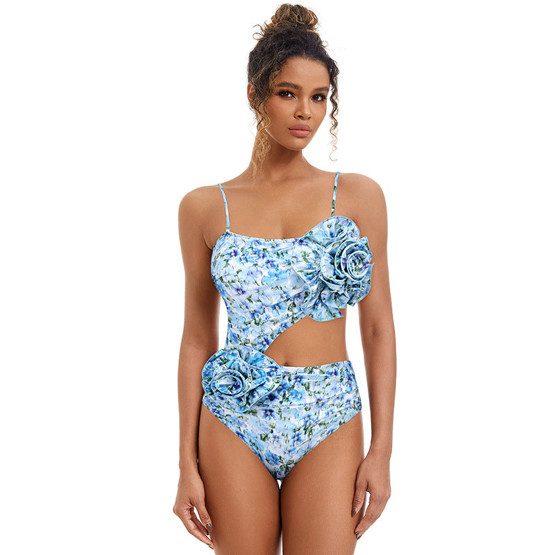 Floral Decoration One-piece Swimwear