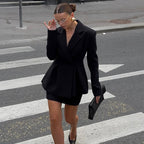 Women's Black Two-Piece Skirt Set