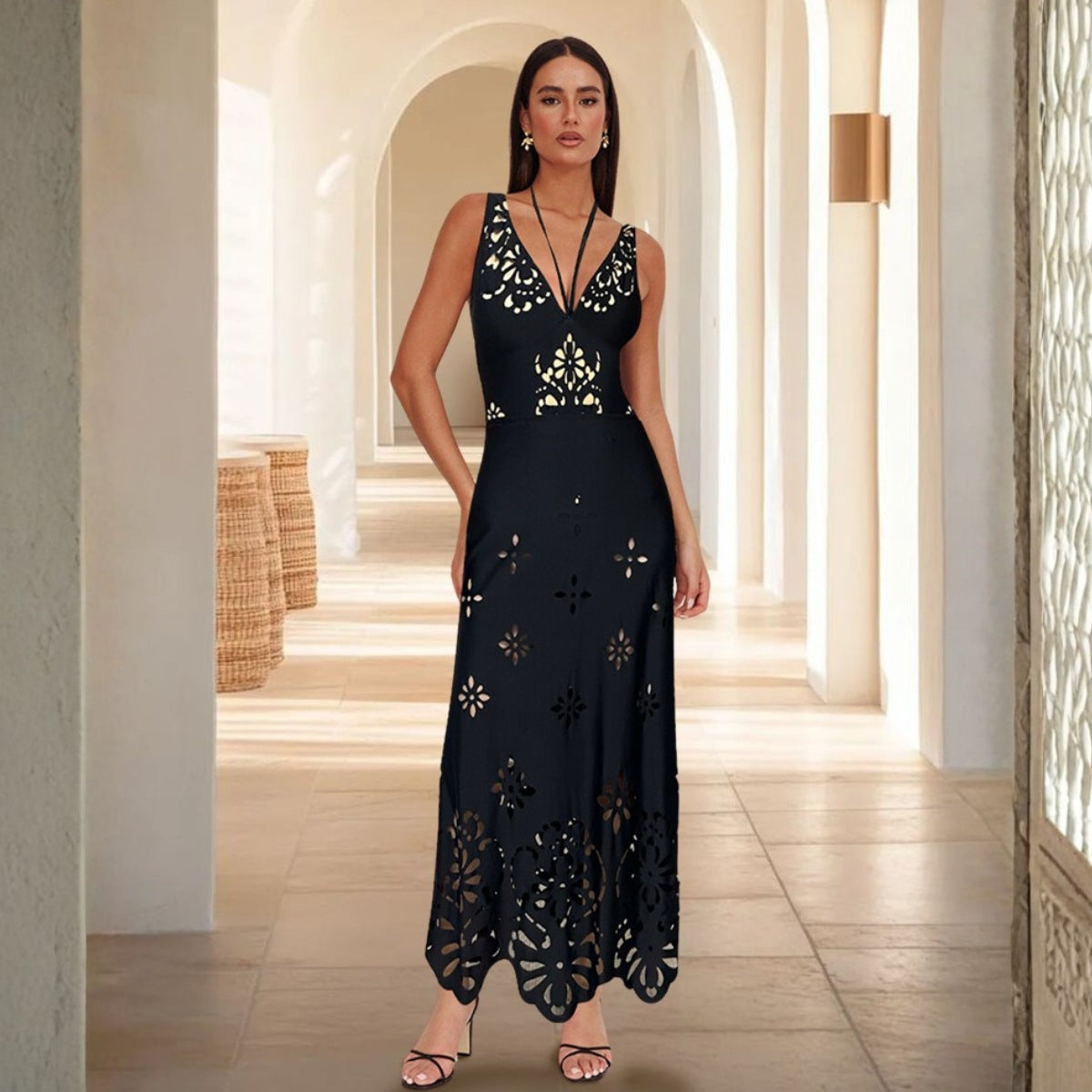 Black Laser One-piece Swimwear