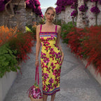 Women's Summer Ethnic Retro Printed Slim Fit Sheath Sling Dress Maxi Dress For Women