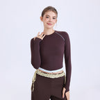 Women's Contrast Long-Sleeve Yoga Top