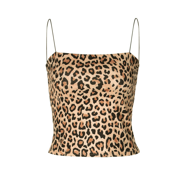 Women’s Leopard Print Strapless Crop Camisole
