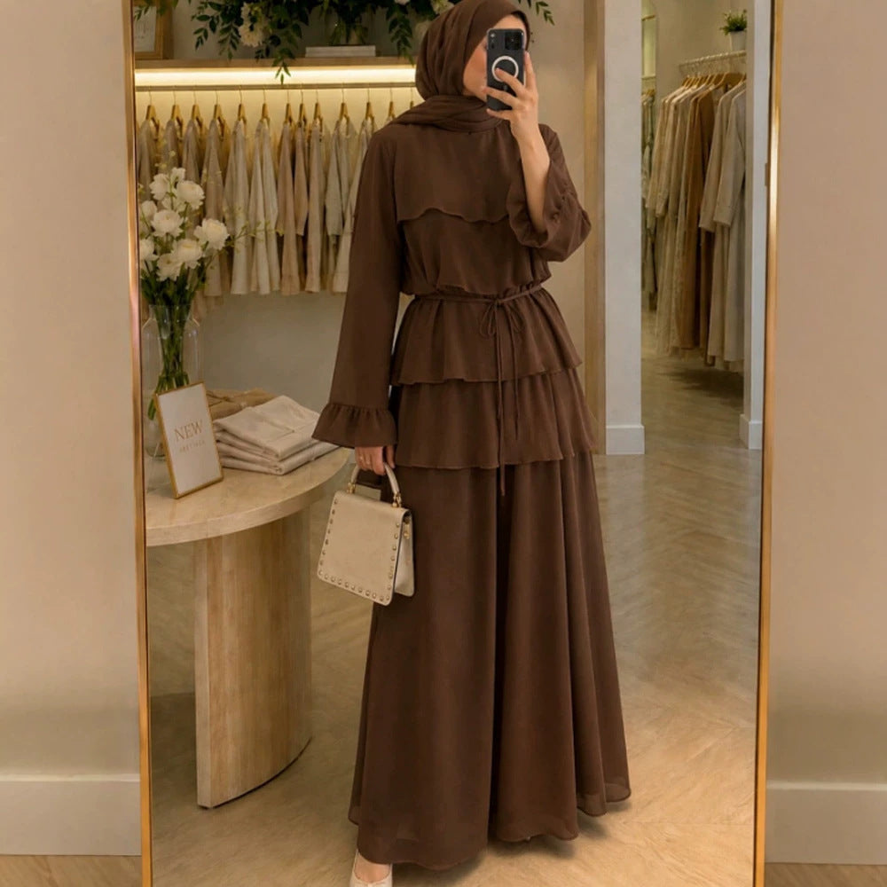 Women's Ruffled Top & Wide-Leg Pants Set