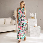 Women's Women's's Floral Print Seaside Vacation Halter Dress