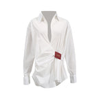 Women's Pleated Relaxed Long Sleeve Shirt