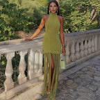 Women's Backless Halter Dress