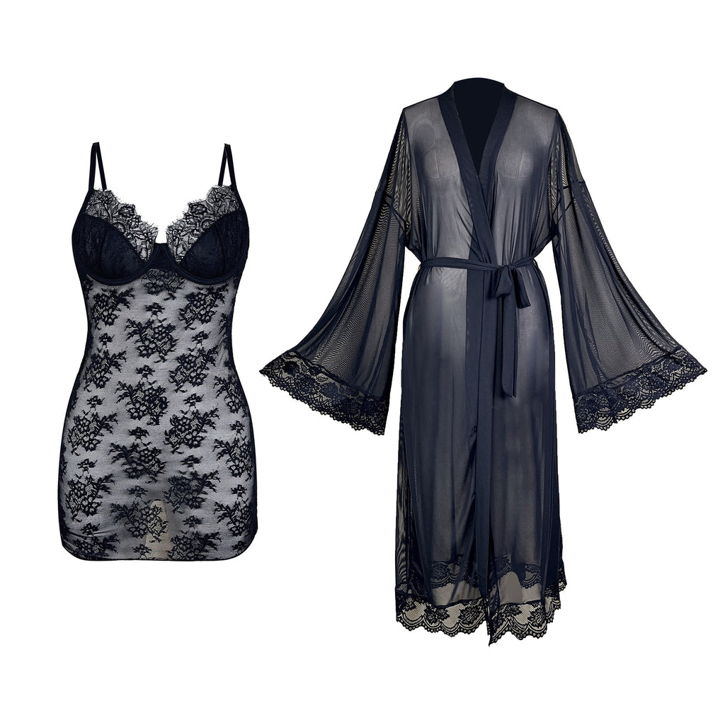 Women's Sheer Mesh Lounge Gown