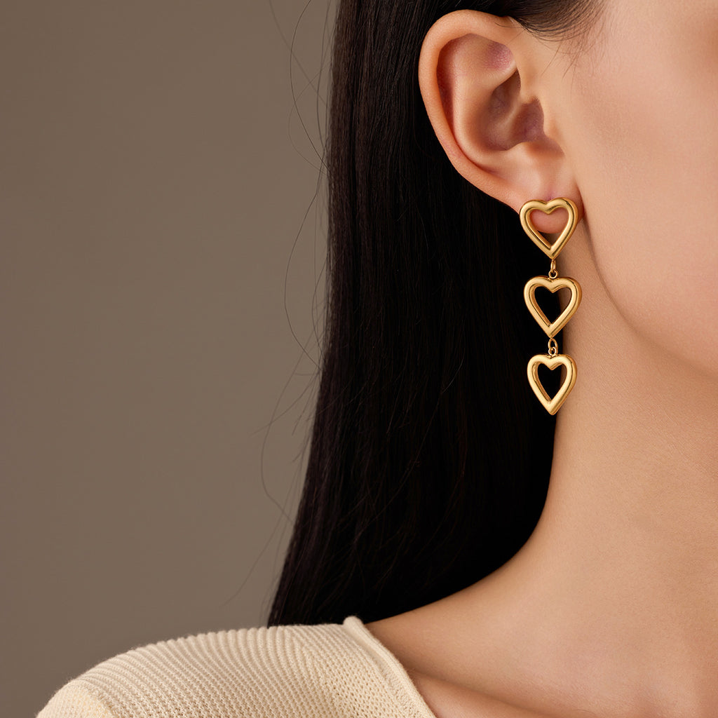Retro Love 18K Gold Earrings