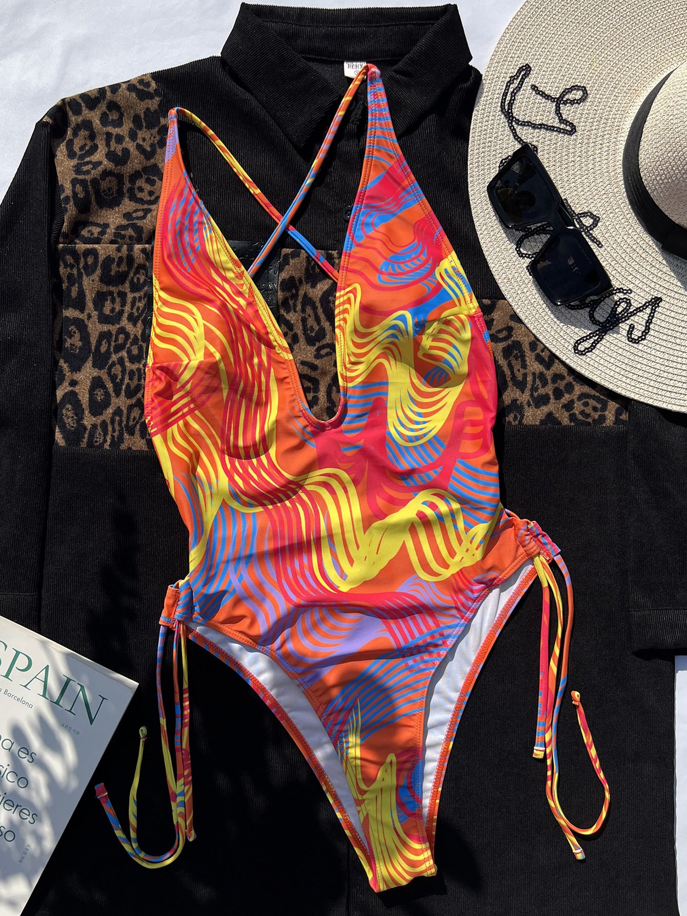 Color Printing One-piece Swimwear