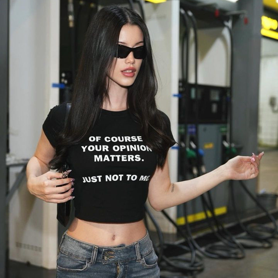 Women's Street Internet Influencer Fashionmonger Short Slim Fit Short Sleeve T Shirt Top Spring Summer