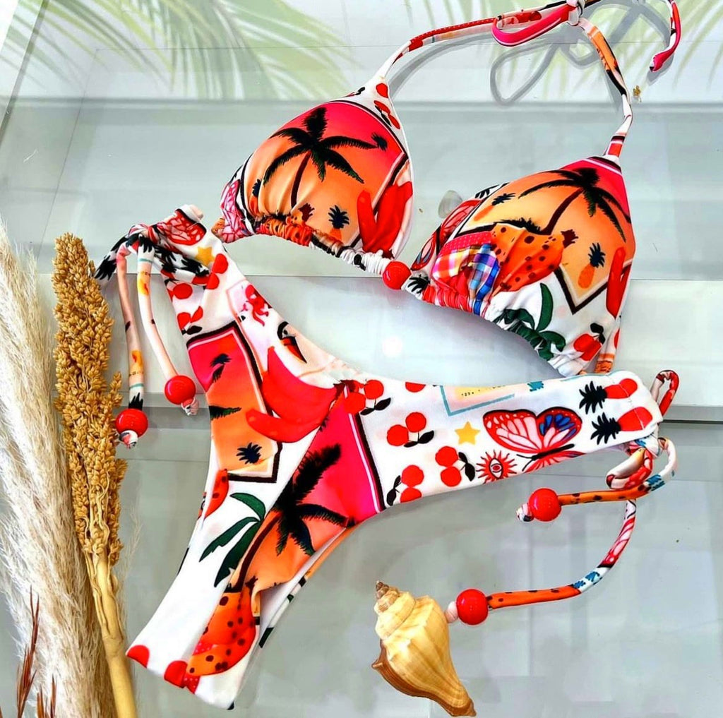 Printed Triangle Bikini Swimwear