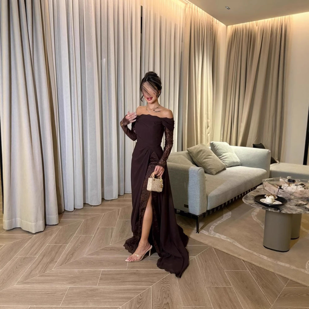 Women's Lace-Sleeve Tube-Top Dress