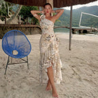 One-Shoulder Swimsuit with Wrap Skirt