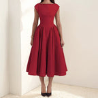Spring French Elegant Waist Slim Fit Sleeveless Back Cutout Dress