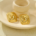 Women's Gold Spiral Stainless Steel Earrings