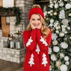 Women's Christmas Sweater Women Round Neck Pullover Lazy Loose Long Sleeve Knitwear Top