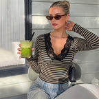 Women's French Lace V-Neck Top