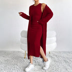 Women's Women's Lazy Simple Wind Dress Coat Two Piece Set