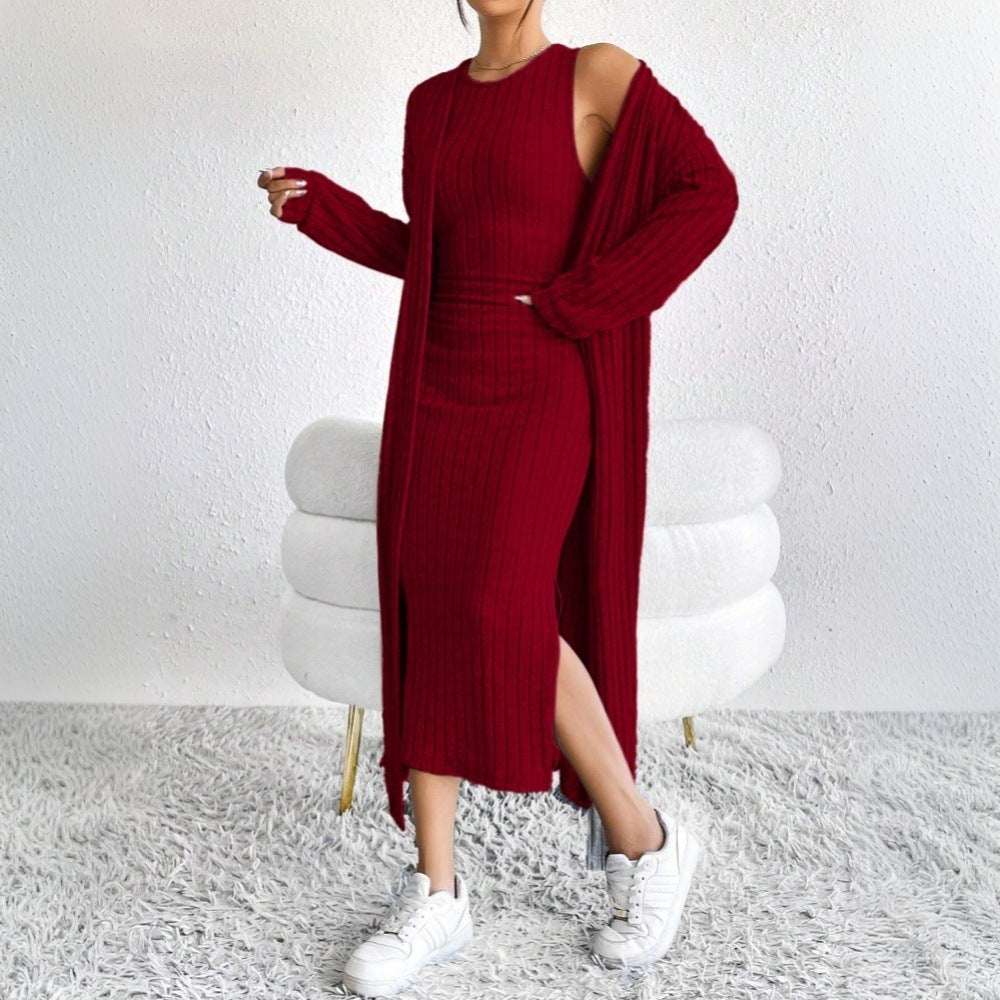 Women's Women's Lazy Simple Wind Dress Coat Two Piece Set
